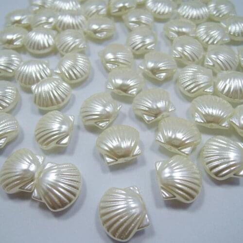 16*14*7.5mm 30pcs/lot shell Shape Straight Hole ABS Imitation Pearls Beads Jewelry Making Necklace Bracelet Earrings Accessories