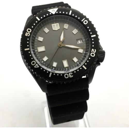 42MM diving watch automatic mechanical male watch Automatic movement aseptic gray dial black case strap PARNSRPE s010