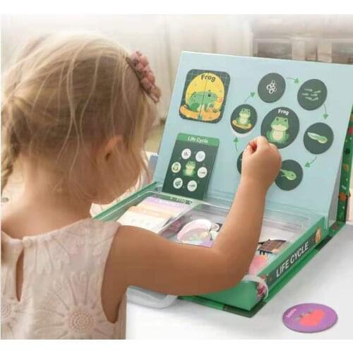 Children Early Educational Toys Animal Growth Life Cycle Puzzle Toy For Over 3 years old Kids Magnetic Puzzle Drawing Toys Gifts