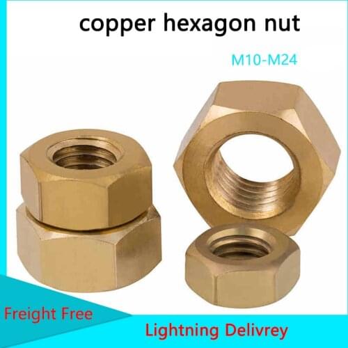 DIN934 Copper Hexagon Nut Copper Nut Copper Nut Nut M10 M12 M14 M16 M18 M20 M14 1/5PCS