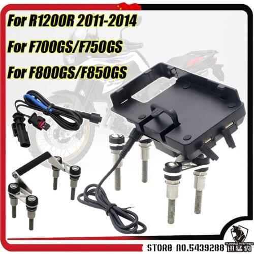 For BMW R1200R F700GS F750GS F850GS F800GS Motorcycle Phone GPS Navigation Bracket shockproof Stand USB and Wireless charging