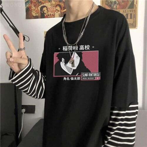 Japan Anime Haikyuu T Shirt Harajuku Inarizaki High School Middle Blocker No.10 Rintaro Suna Cartoon Unisex Loose Long T-shirts