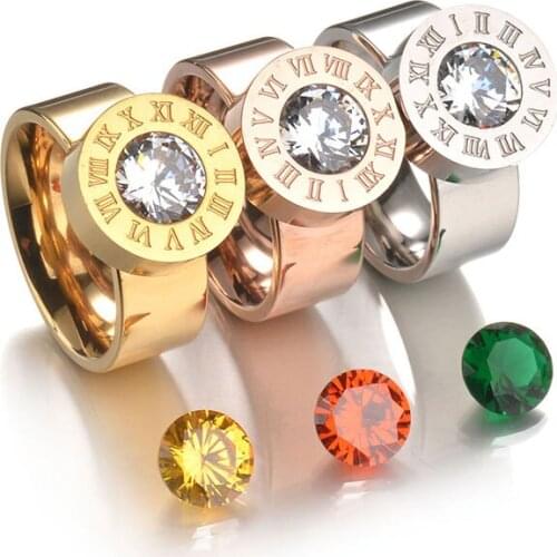 Whoesale Stainless Steel DIY Jewelry 7 Colors CZ Stone Famous Brand Interchangeable ring For Wedding