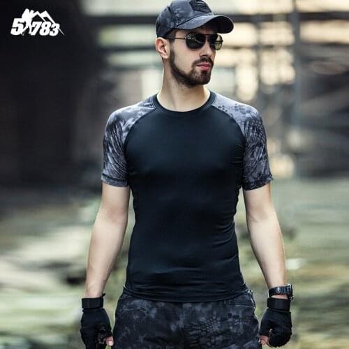 Man Camouflage T-shirt Men Cotton Army Tactical Combat T Shirt Military Sport Camo Camp Mens T Shirts 2016 Tees