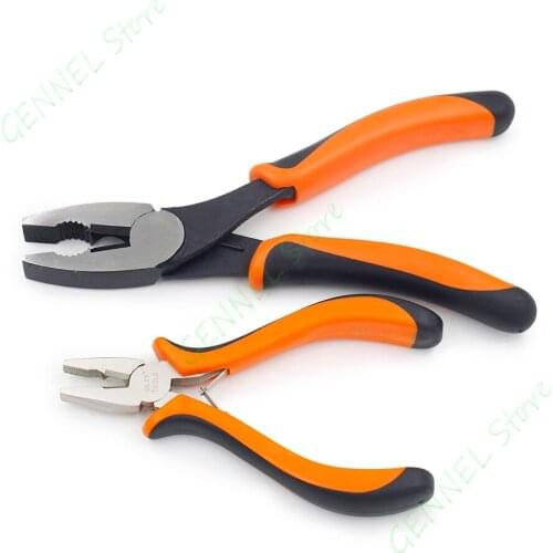 2pcs 4.5inch + 6.5inch Serrated Combination Pliers Bending Wire Cutting Repair Making Tool