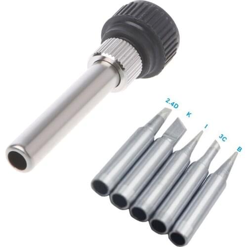 Bushing adapter Soldering iron Tips 900M-TB/TI/T-3C/T-2.4D/TK 5pcs Set