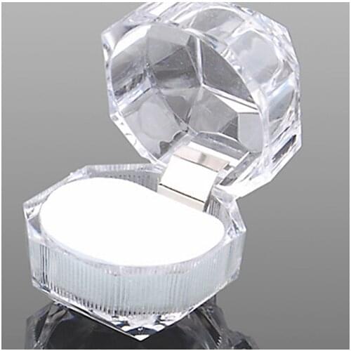 Gift Package Carrying Case Acrylic Transparent Ring Display Box Storage Organizer Wholesale 1PCS