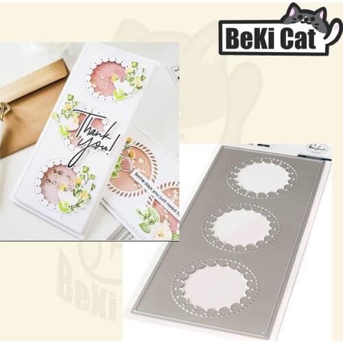 Stitched circle Metal Cutting Dies Stencils for DIY Scrapbooking photo album Decorative DIY Paper Cards