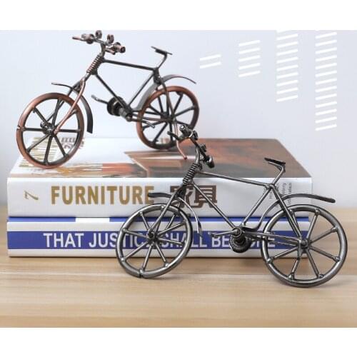 Retro Finishing Metal Bike Model Vintage Home Decoration Accessories