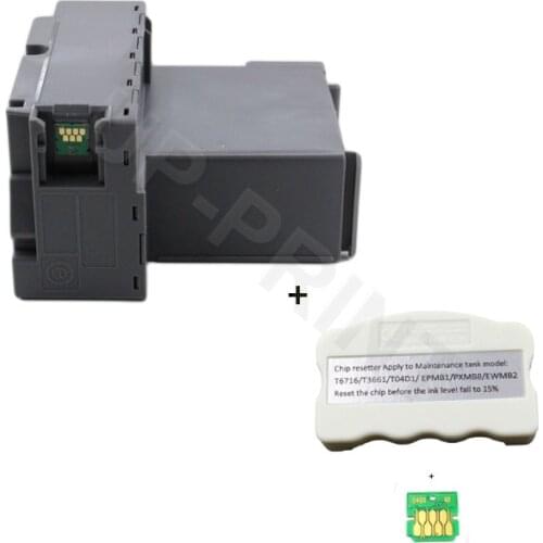 UP 1pc T04D10 T04D1 Maintenance Ink Tank + Chip resetter compatible for Epson ET-3760 ET-3710 ST-M1000 ST-M3000 ST-4000 ST-3000