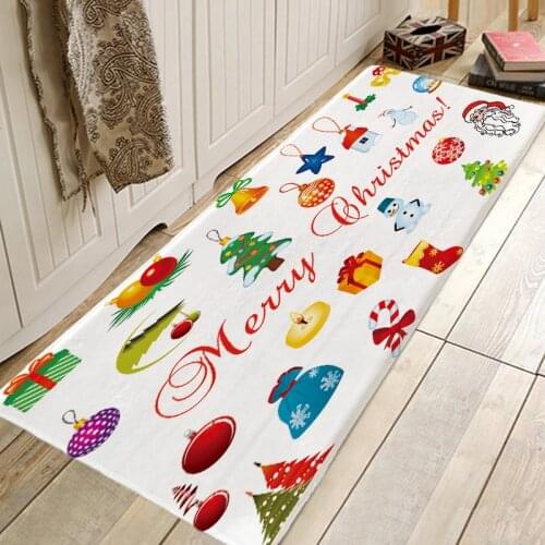 Christmas Rug Creative 3D Printing Hallway Carpets and Rugs for Bedroom Living Room Carpet Kitchen Bathroom Anti-Slip Floor Mats