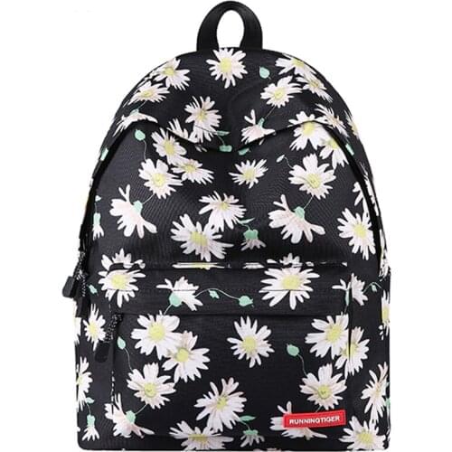 Brand New Student Bookbags Floral Printed Backpack Bags Large Capacity Travel Daypack Fashion Canvas Shoulder Backpack Mochila