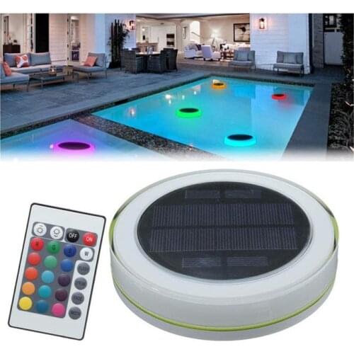 Solar Floating Pool Lights With 24 keys Remote Control IP68 RGB Underwater Lamp LED Pond Light Outdoor Party Swimming Pool Light