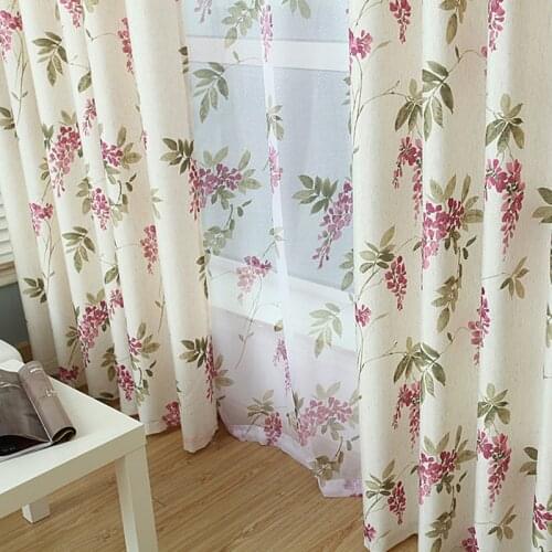 New Modern High-grade Cotton and Linen Curtains Printed Garden Curtains Thickened Semi-shading Curtains for Living Room Bedroom