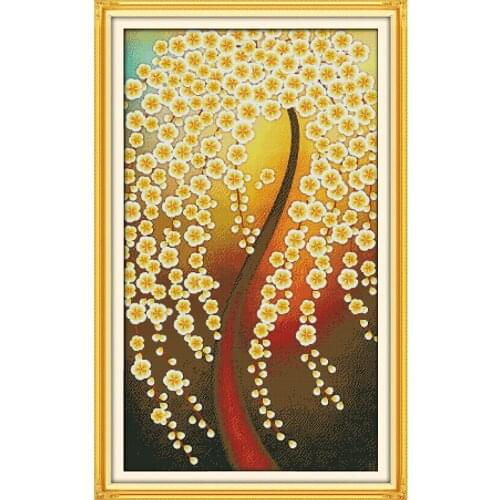 Everlasting Love Enchanted Tree Chinese Cross Stitch Kits Ecological Cotton Printed 11CT DIY New Year Christmas Decorations Gift