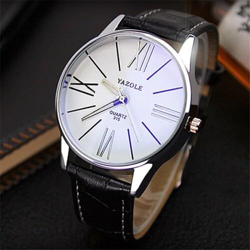 YAZOLE Luxury Brand Men Watch Fashion Casual Mens Quartz Wristwatch Waterproof Leather Strap Relogio Masculino Business Clock