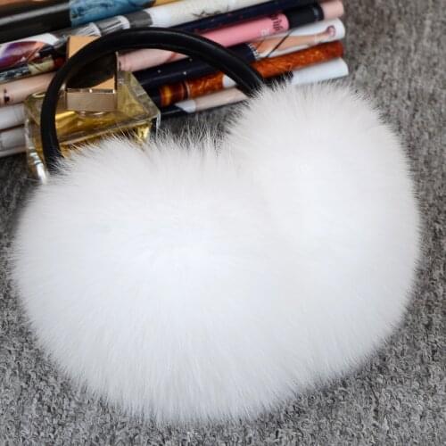 Winter & Spring & Autumn Women Warm Fur Earmuffs Girls Earlap Ultralarge real fox fur Earflap Ladies Plush Ear Muff