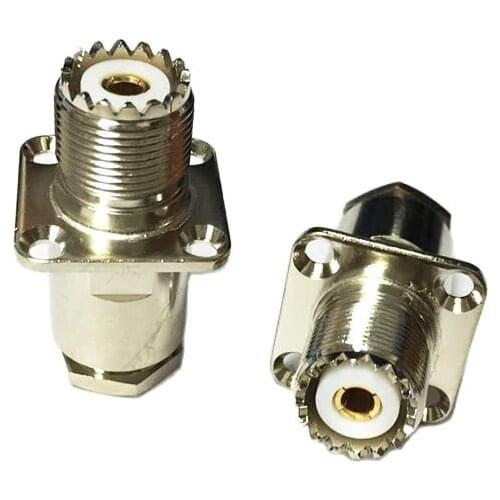 1pc New RF UHF Female Jack connector For RG8,RG213,LMR400 panel flange Nickelplated for WIFI antenna