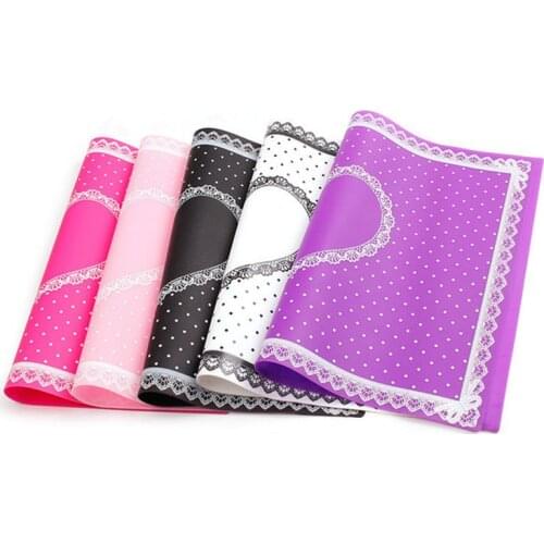 1pc Silicone Foldable Nail Art Table Mat Pad Cute Dot Lace Design Washable Beauty Care Salon Equipment Manicure Tools