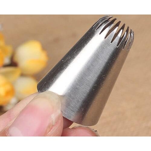 19-tooth DIY Cakes Decoration Fondant Decor Silver Cookies Supplies Pastry Nozzle 304 Stainless Steel 1Pcs Kitchen Gadgets