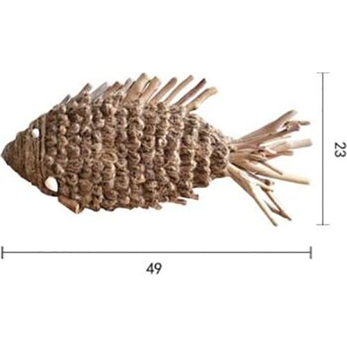 2021 Fashion Handmade Solid Wood Woven Fish Ornaments Decorations Living Room Home Decoration Crafts Creative Gifts Furnishing
