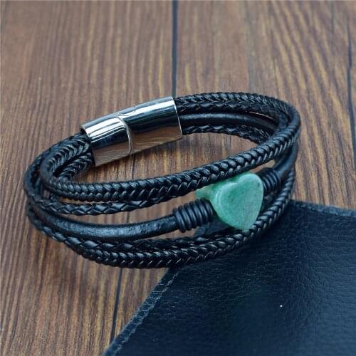 3 Styles Mix Map Heart Geometric Charm Bracelets Set Boho Black Stone Bracelets Bangles for Woman