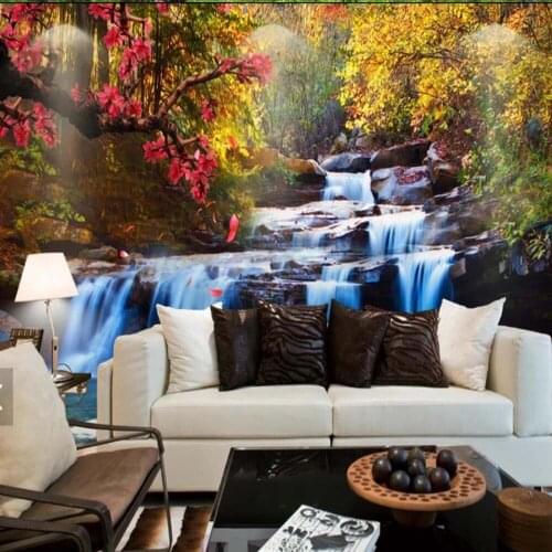 3D 5D 8D Mural Large Size Photo Wall Paper Waterfall Nature Landscape for Living Room TV Backdrop 3D Wallpaper Painting Custom