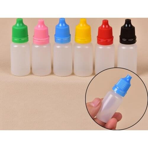5pcs/lot 10ML Empty Plastic Squeezable Dropper Bottles Eye Liquid Dropper Sample Eyes Drop Refillable Bottle