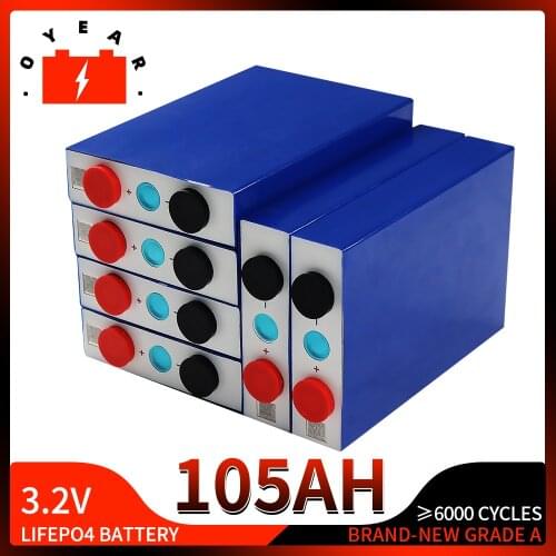16pcs GRADE A NEW 3.2V 105Ah lifepo4 battery CELL 12V 24V 48V 105Ah 100AH for EV RV battery pack diy solar EU US TAX FREE