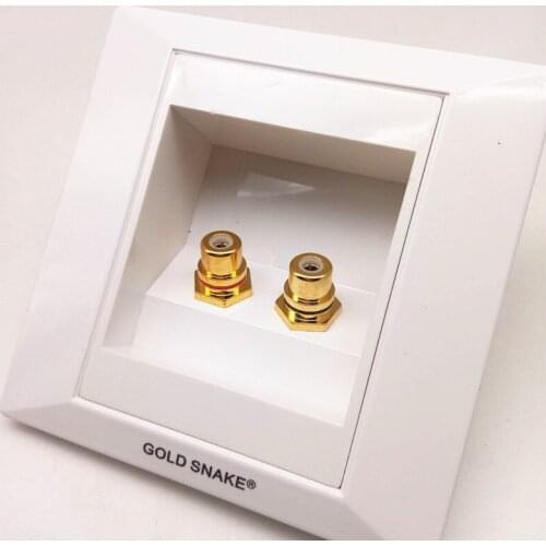 Snake king audio panel 2 Port RCA speakers junction box RCA socket 1 2 posts installation of sound box junction box