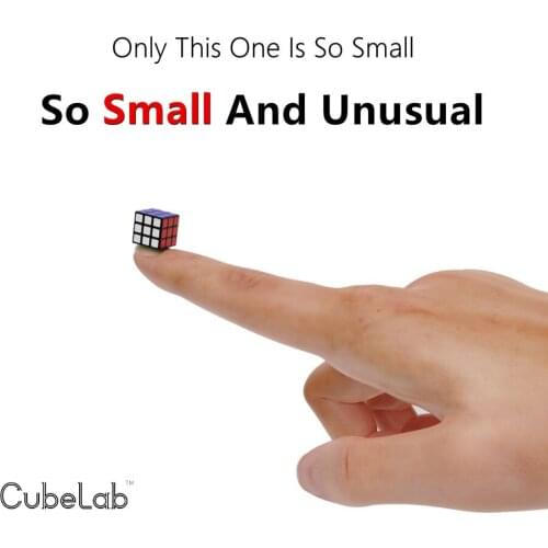Cubelab 1cm Mini Magic Cube Tiny 3x3 Professional 1 CM Speed Cube Magic Cube Puzzle Blue Pink Black Toys For Children Kids Gift