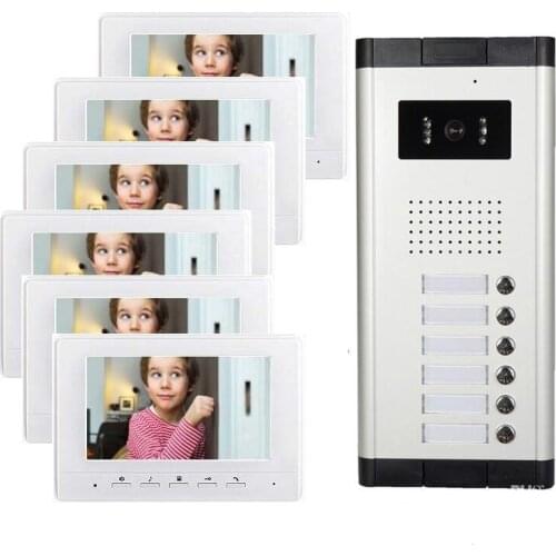 Cheap Talk ,video ,unlock, Monitor And So on Cheap Apartments Wired Video Door Phone Best CMOS TFT-LCD 7 Inch 7" Screen ABS Plas