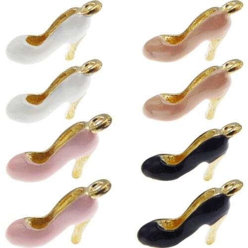 GraceAngie 4pcs high heel shoes women Jewelry accessories Lady Beauty high heel shoes earrings necklace keychain bracelet gift