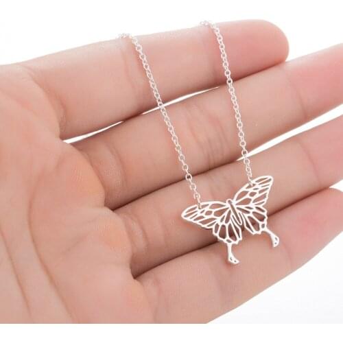 Origami Butterfly Necklace for Women Girls Collier Travel Jewelry Party Birthday Mom Polar Gift