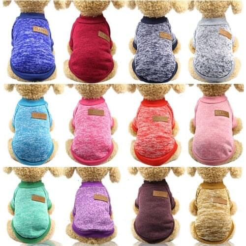 Classic Warm Dog Clothes Puppy Pet Cat Clothes Sweater Jacket Coat Fashion Winter Perfect for Small and Medium Sized Dogs Solid