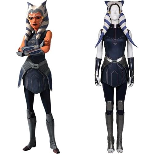 Star Cosplay Wars: The Clone Wars Season 7-Ahsoka Tano Cosplay Costumes Dress Outfits Halloween Carnival Suit