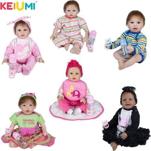 22 Inch High Quality Clearance Reborn Baby Doll Smiley Cotton Body Reborn Baby Toddler Mohair Doll For Childrens Day Gifts