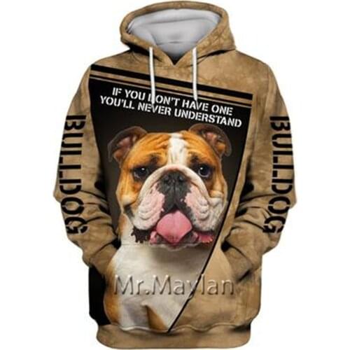 Personality Fashion Animal Pug 3D Printed Graphic Hoodie Men/Women Zip Hooded Streetwear Oversized Sweatshirt Harajuku Tops -A03