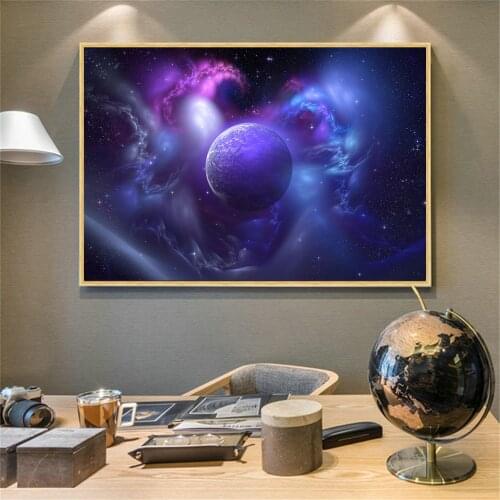 Wall Art Planet Nebula Poster Clouds Outer Space Painting Canvas Pictures for Living Room Decoration Kitchen Bedroom Home Decor