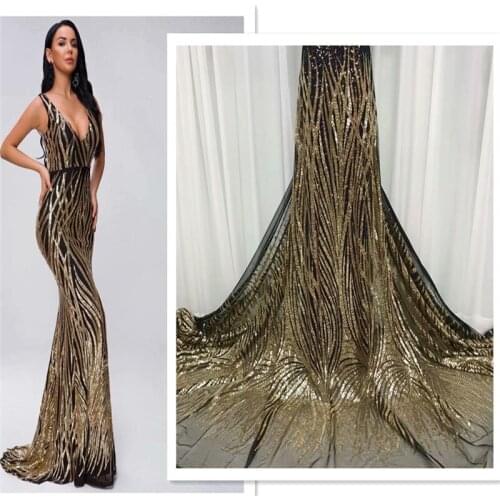 New Arrival sequins Lace Fabric Nigerian Lace High Quality African French Tulle Lace Fabric for Bridal Lace Materials gold