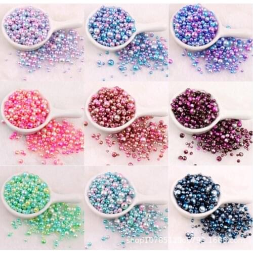 4-12mm Perforated Mermaid Gradient Multicolored Pearl Symphony Full Circle Imitation Pearl Necklace Bracelet DIY Accessories