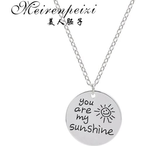 Carved You Are Necklaces Pendants Fashion Round Pendant Choker Necklace Best Friends Couple Jewelry Colar