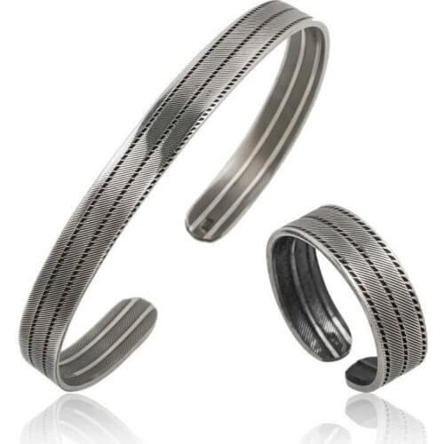 Tevuli 925 Sterling Silver Cartoon Pattern Bracelet And Ring Set