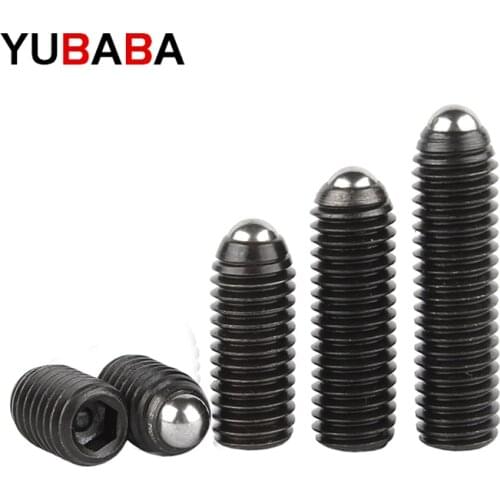 M3 M4 M5 M6 M8 M10 M12 Alloy Steel Ball-Point Hex Socket Spring Ball Plunger Grub Point Set Screw Black