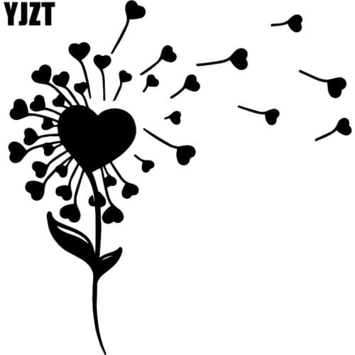 YJZT 16.4X17CM Love Flower Hearts Fashion Rear Windshield Decals Car Sticker C25-0362