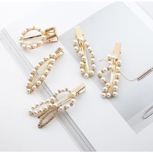 The New Listing Pearl Clip Headdress Hairpin Top Bangs Broken Side Hair Accessories For Women head bands hair pins