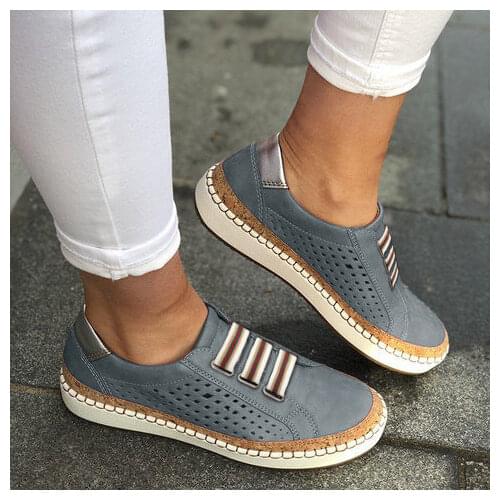 Women Slip on Sneakers Shallow Loafers Shoes Woman Vulcanized Shoes Breathable Hollow Out Casual Shoes Ladies Tennis Flats Shoes