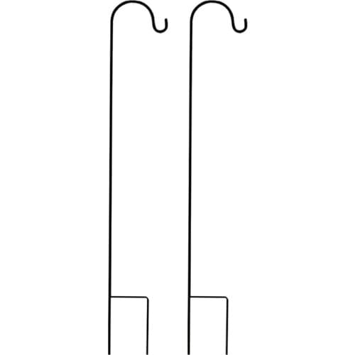 2 Pcs Shepherd Hooks Rust Resistant Garden Stake Metal Plant Stand Hanger Bird Feeder Pole, 120X10X1cm & 80.5X10X1cm