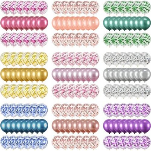 20Pcs Mixed Balloon Set Confetti Metallic Balloons Birthday Wedding Decoration Anniversary Globals Baby Shower Party Balloon