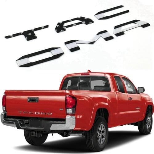 3D ed Tailgate Letters Inserts Emblem USA FLAG Fits for Toyota Tacoma 2016-2020 (Black American Flag)
